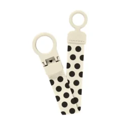 BIBS Studio Pacifier Clip Loop Polka Ivory Black