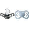 BIBS Supreme Silicone Size 2 Iron/Baby Blue 2-pack