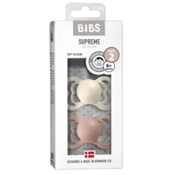 BIBS Supreme Silicone Size 2 Ivory/Blush 2-pack