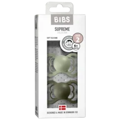 BIBS Supreme Silicone Size 2 Sage/Hunter Green 2-pack