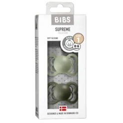 BIBS Supreme Silicone Size 1 Sage/Hunter Green 2-pack