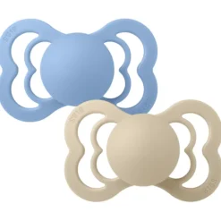 BIBS Supreme Silicone Size 2 Vanilla/Sky Blue 2-pack