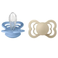 BIBS Supreme Silicone Size 2 Vanilla/Sky Blue 2-pack