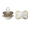 BIBS Supreme Silicone Size 1 Vanilla Glow/Dark Oak Glow 2-pack