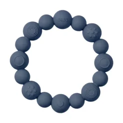 BIBS Teething Ring Beaded Steel Blue