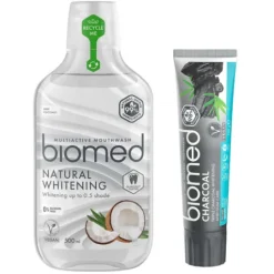 Biomed Charcoal Tandkräm + Natural Whitening Munskölj