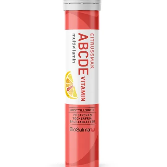 BioSalma ABCDE-vitamin Citrus 20 brustabletter