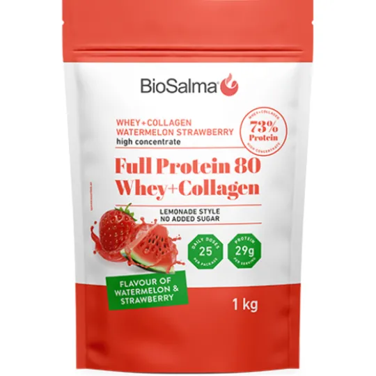 BioSalma Full Protein 80 Whey+Collagen Watermelon Strawberry 1000 g