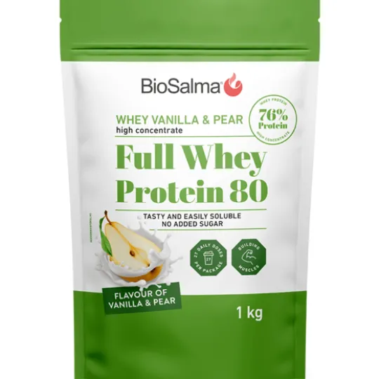 BioSalma Full Whey Protein 80 Vanilj & Päron 1 kg