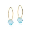 Blomdahl GT Ear Ring 14 mm, Bicone 6 mm Aquamarine