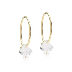 Blomdahl GT Ear Ring 14 mm, Bicone 6 mm Crystal