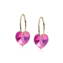 Blomdahl GT Ear Ring 14 mm, Heart 10 mm Rose