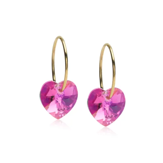 Blomdahl GT Ear Ring 14 mm, Heart 10 mm Rose