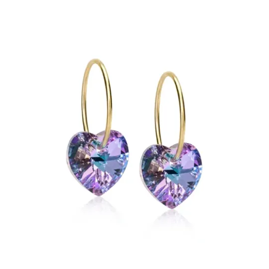Blomdahl GT Ear Ring 14 mm, Heart 10 mm Lilac
