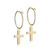 Blomdahl GT Ear Ring 14 mm, Pendant Cross 11 mm