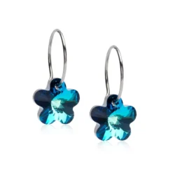 Blomdahl NT Ear Ring 14 mm, Flower 12 mm Turquoise