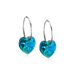 Blomdahl NT Ear Ring 14 mm, Heart 10 mm Turquoise