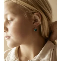 Blomdahl NT Ear Ring 14 mm, Heart 10 mm Turquoise