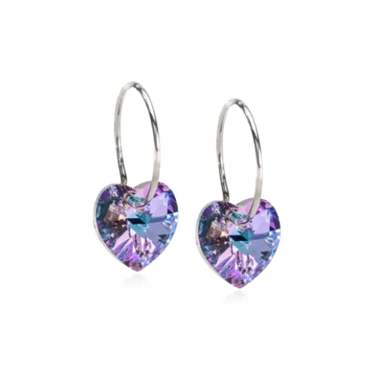 Blomdahl NT Ear Ring 14 mm, Heart 10 mm Lilac