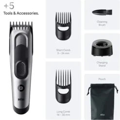 Braun Hårklippare Series 7 +5 Stylingverktyg HC7590 Grå