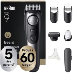 Braun Skäggtrimmer Series 9 +7 Barberarverktyg BT9520 Krom