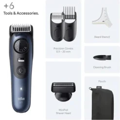 Braun Skäggtrimmer Series 7 +6 Barberverktyg BT7520 Blå