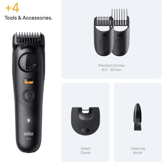 Braun Skäggtrimmer Series 5 +4 Stylingverktyg BT5520 Svart