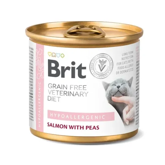 Brit Veterinary Diet Cat Hypoallergenic Grain Free Can 200 g