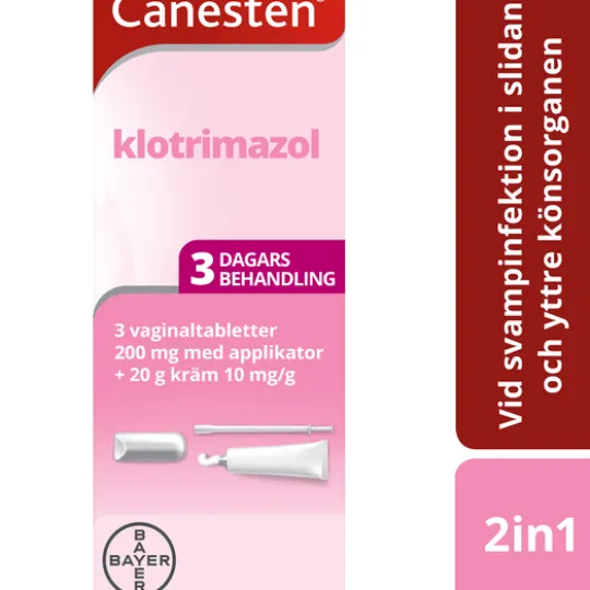 Canesten 3 Vaginaltabletter 200 mg + 20 g kräm 1%