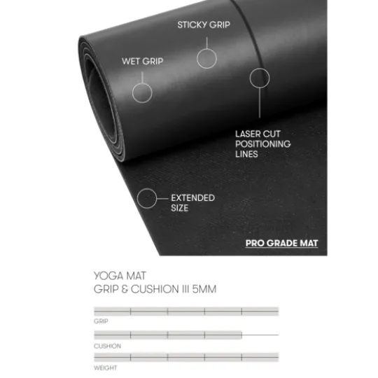 Casall Yoga Mat Grip & Cushion III Black 5 mm