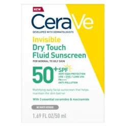 CeraVe Invisible Dry Touch Fluid Sunscreen SPF50+ 50 ml