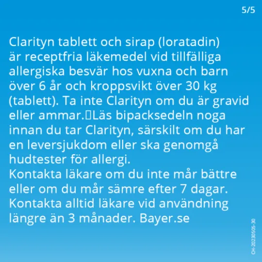 Clarityn 10 mg 10 styck tablett