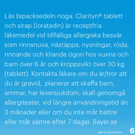 Clarityn 10 mg 30 tablett tablett
