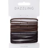 Dazzling Hårsnoddar Bruna tunna 18-pack