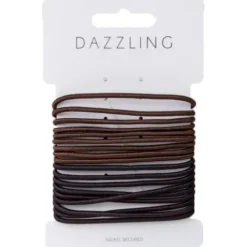 Dazzling Hårsnoddar Bruna tunna 18-pack