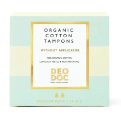 DeoDoc 100 % ekologiska bomullstamponger Regular Flow 18 st
