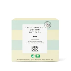 DeoDoc Organic Cotton Day pad 12 st