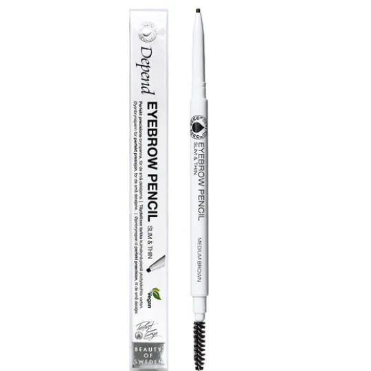Depend Eyebrow Pencil Slim & Thin Medium Brown 4 g