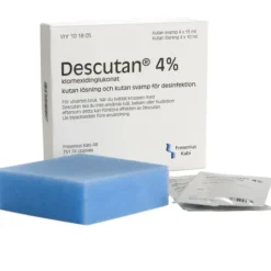 Descutan kutan lösning och medicinerad svamp 4 % 4 x 15 ml