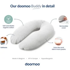 Doomoo Amnings- och Gravidkudde Blomster Gul
