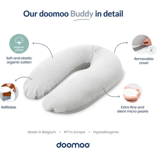 Doomoo Amnings- och Gravidkudde Blomster Gul