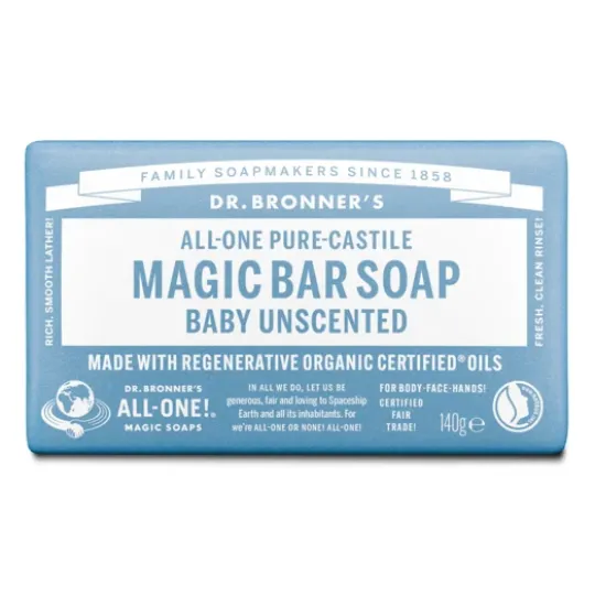 Dr. Bronner's Magic Bar Soap Baby Unscented 140 g