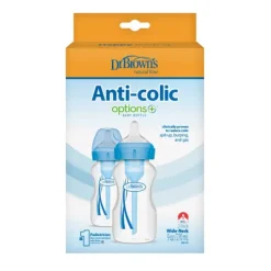 Dr Brown Wide-Neck Options + Flaskor 270 ml Blue 2-pack