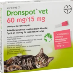 Dronspot Vet 60 mg/15 mg Spot-On Avmaskning Mediumkatter 2 x 0,7 ml