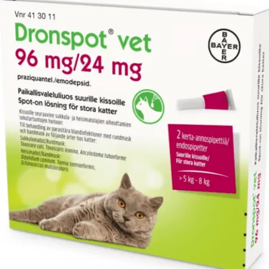 Dronspot Vet 96 mg/24 mg Spot-On för Stora Katter 2 x 1,12 ml