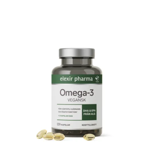 Elexir Pharma Omega-3 Vegansk 120 kapslar