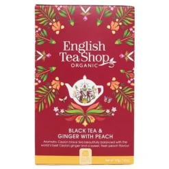 English Tea Shop Svart te Ingefära & Persika 40 g