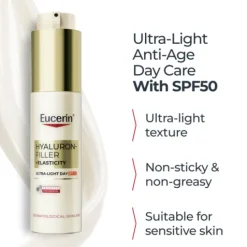 Eucerin Dagkräm Hyaluron-Filler+Elasticity Ultra-Light SPF50+ 50 ml