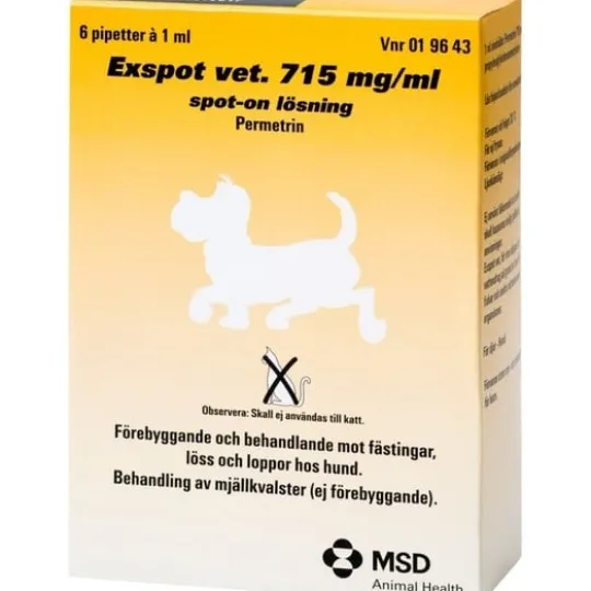Exspot vet., spot-on, lösning 715 mg/ml 6 x 1 ml