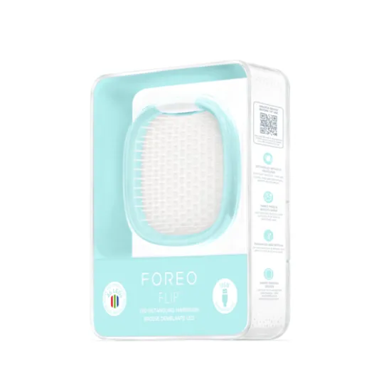 FOREO FLIP™ LED Detangling Hairbrush Artic Blue